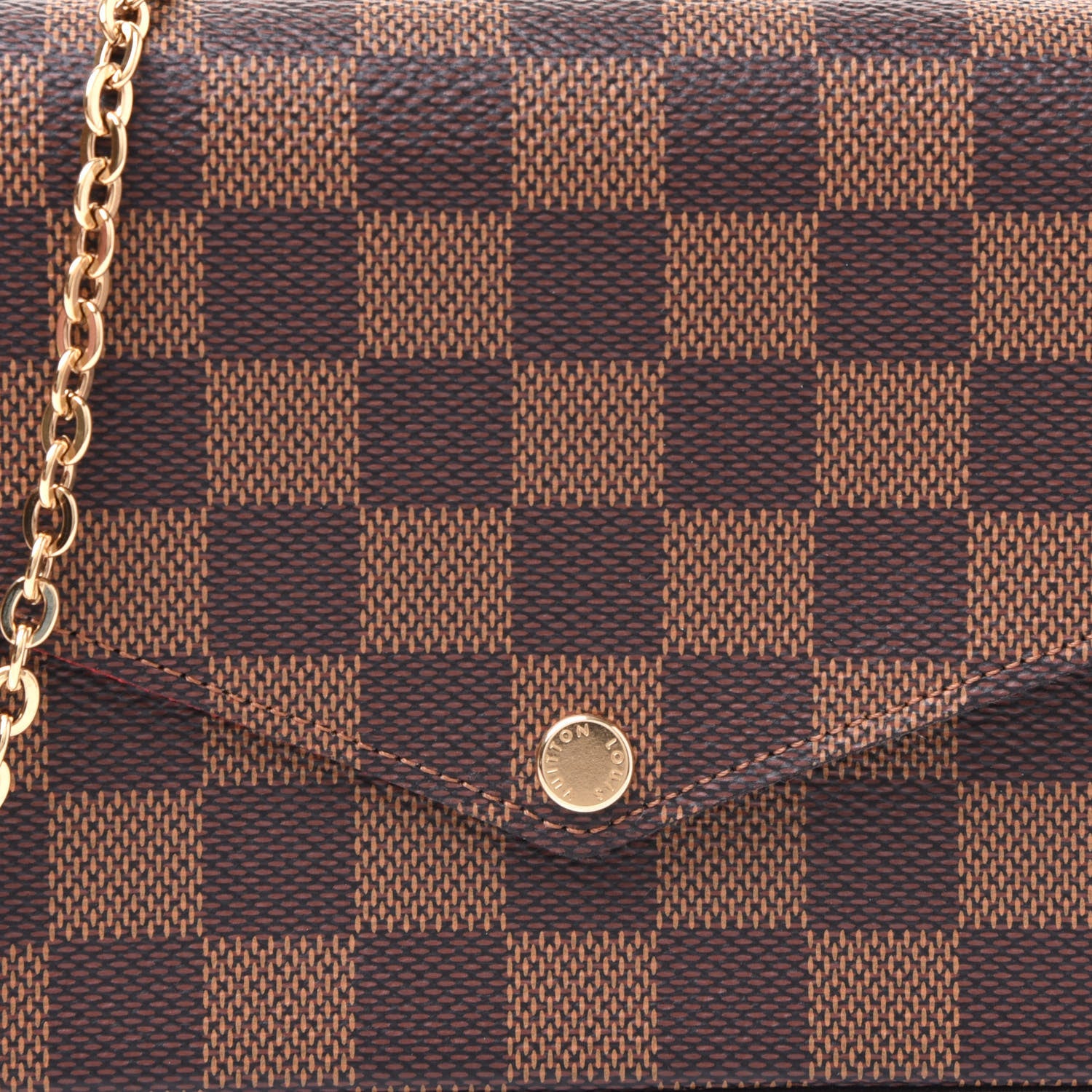 Louis Vuitton Damier Ebene Pochette Felicie Chain Wallet 7 of 10