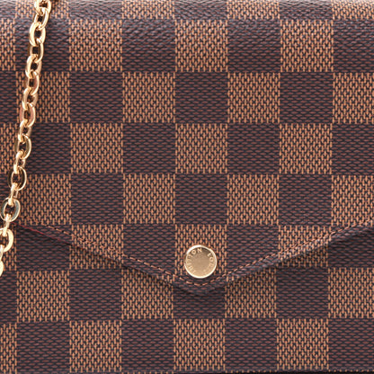 Louis Vuitton Damier Ebene Pochette Felicie Chain Wallet 7 of 10