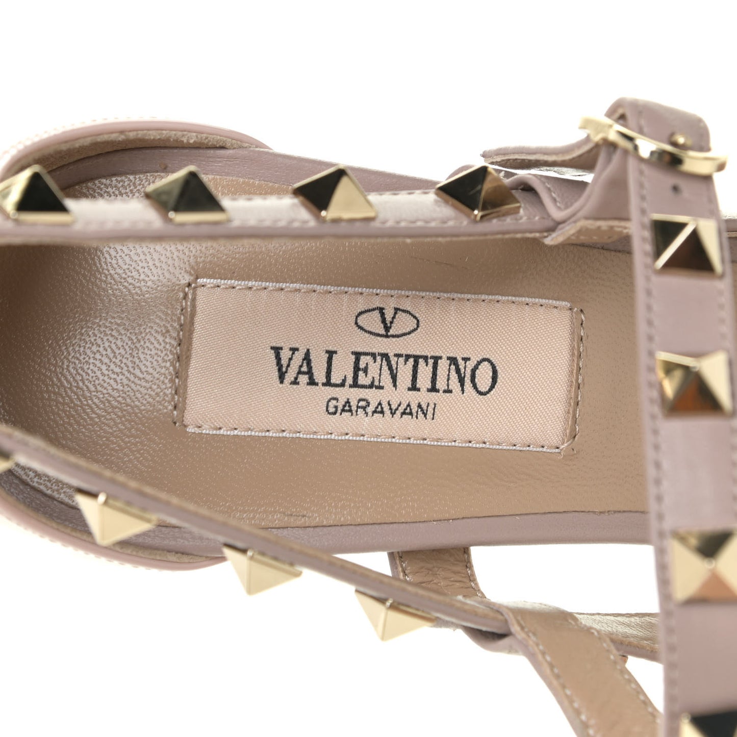 Patent Rockstud Cross Strap 65mm Pumps 36 Rose Quartz Poudre