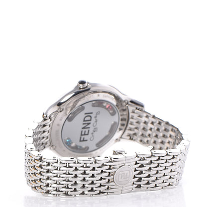 Fendi Stainless Steel Diamond Topaz 38mm Crazy Carats Rotating Gem Quartz Watch Black 3 of 7