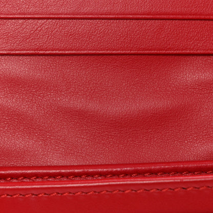 Gucci Calfskin Matelasse GG Marmont Card Case Wallet Hibiscus Red 9 of 11