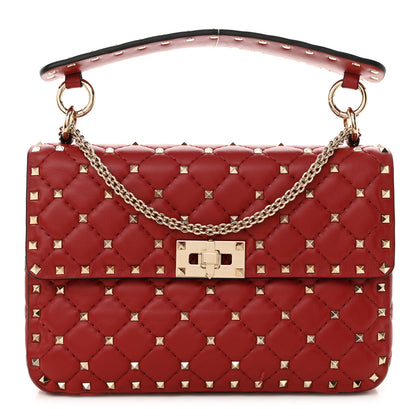 Valentino Garavani Nappa Medium Rockstud Spike Shoulder Bag Rosso Valentino 1 of 9