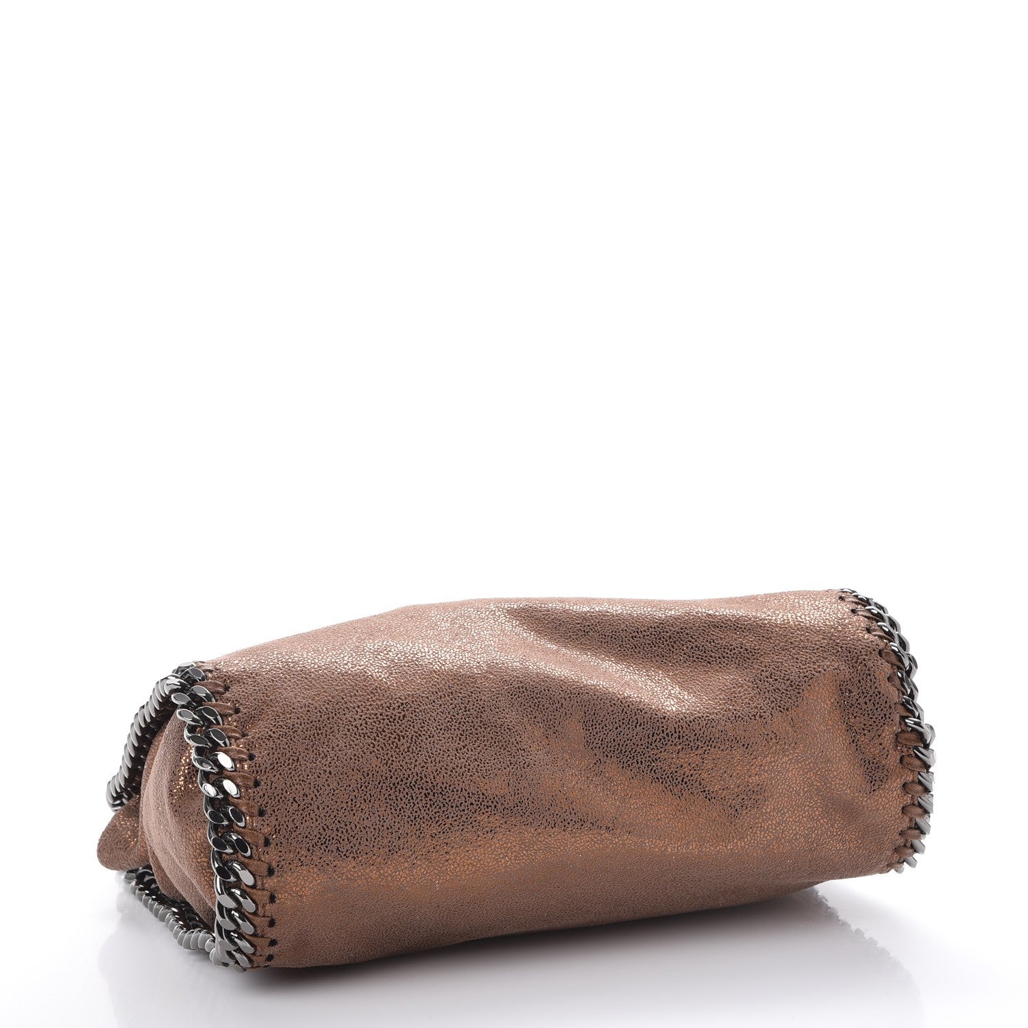 Stella McCartney Metallic Shaggy Deer Mini Falabella Fold Over Tote Brown 4 of 8