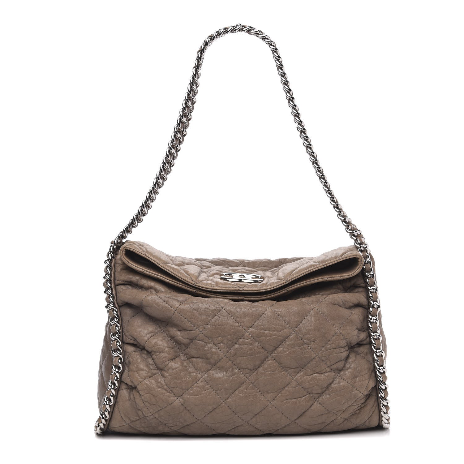 Chanel Washed Lambskin Chain Around Hobo Taupe 1 of 12