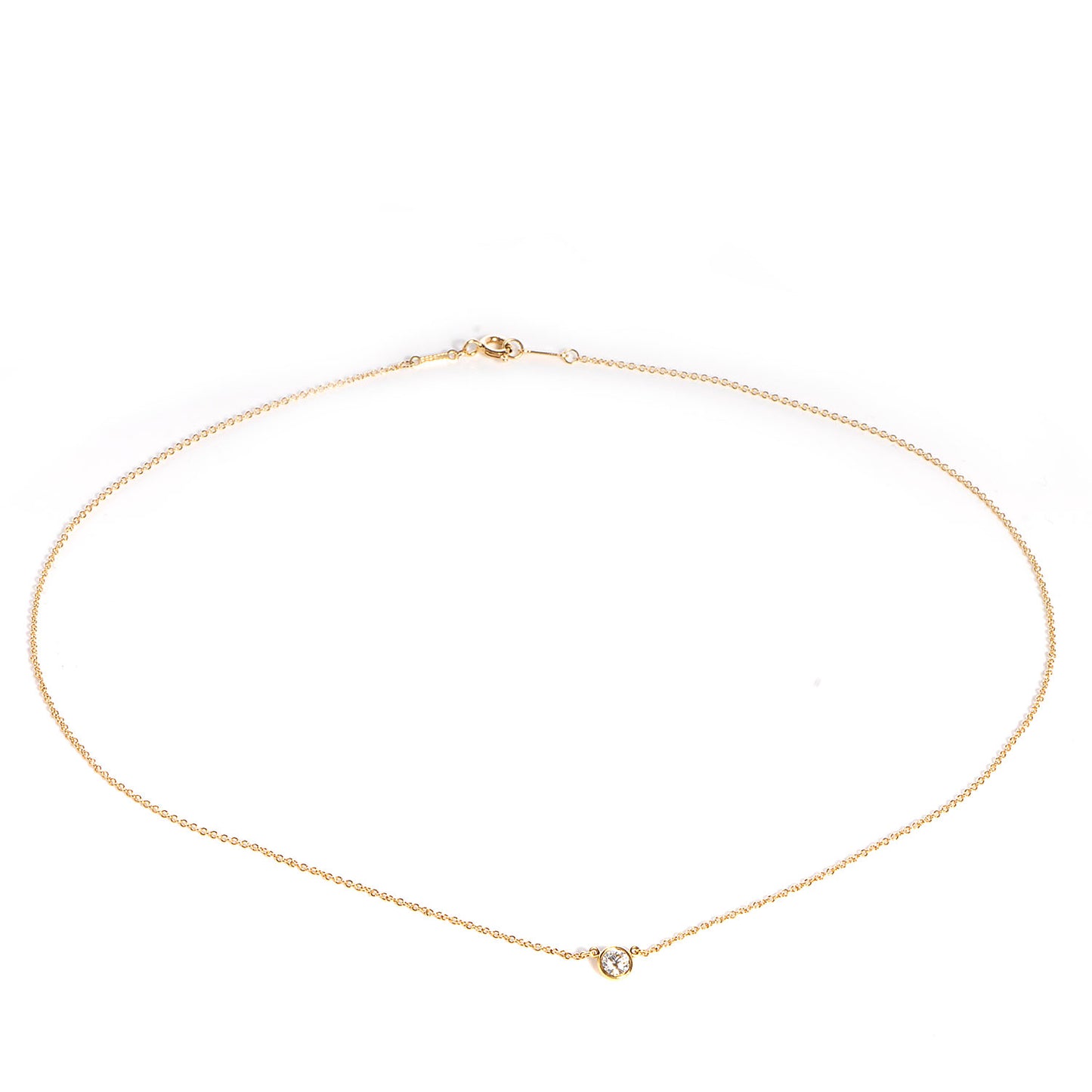 18K Yellow Gold Diamond .25ct Elsa Peretti Diamonds by the Yard Pendant Necklace
