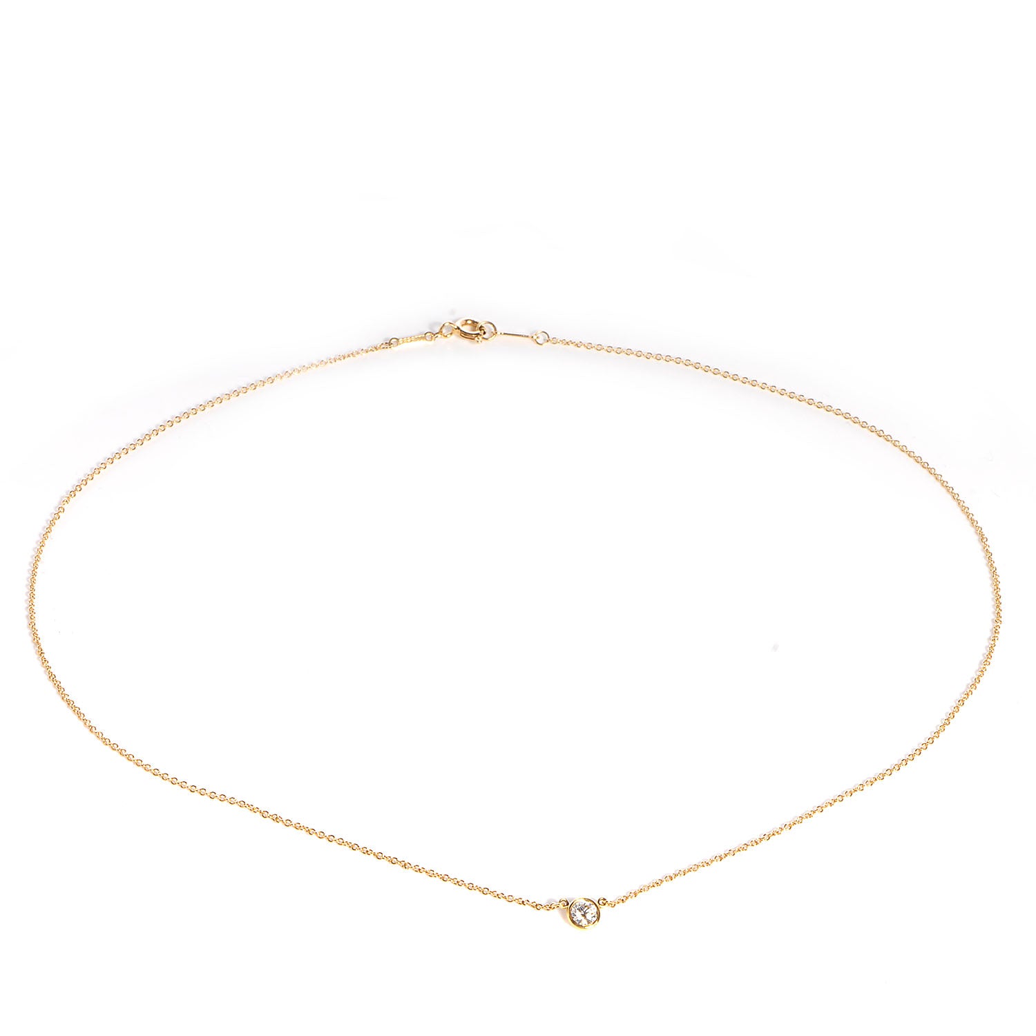 Tiffany 18K Yellow Gold Diamond .25ct Elsa Peretti Diamonds by the Yard Pendant Necklace 9 of 12