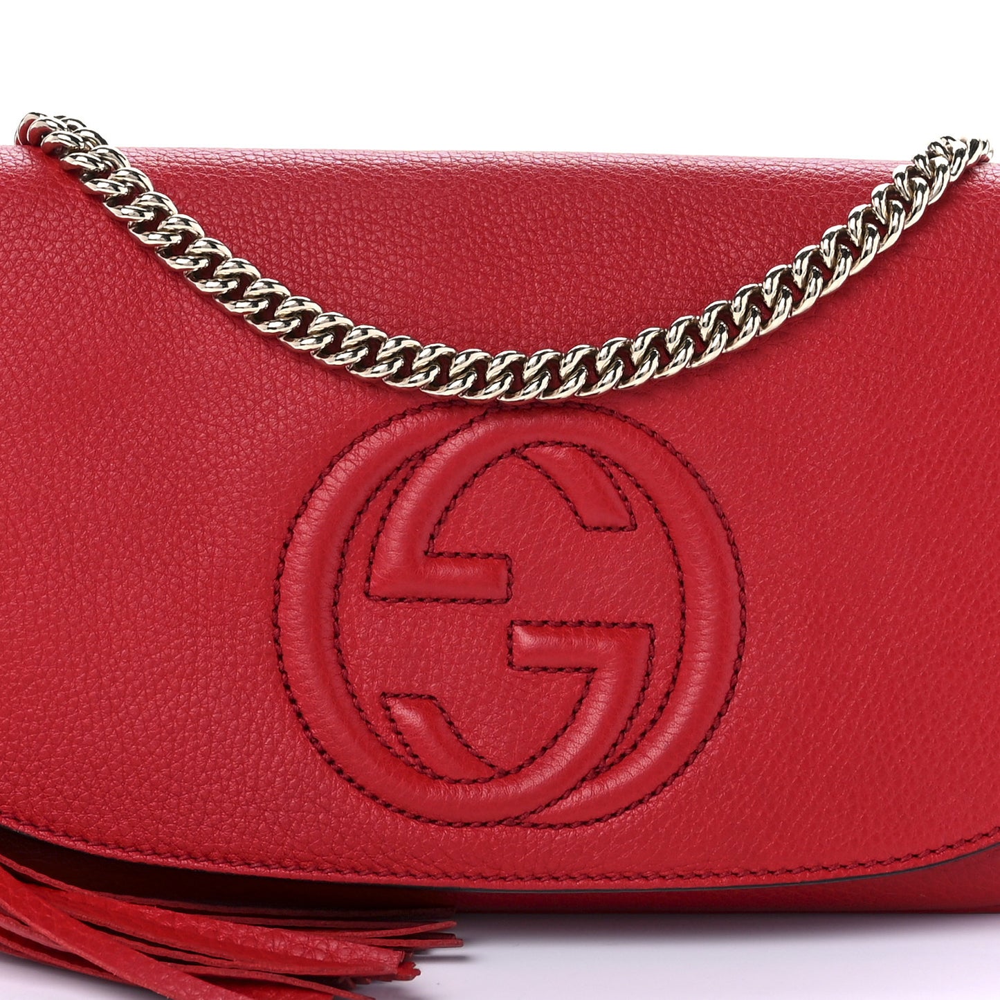 Pebbled Calfskin Medium Soho Flap Crossbody Tabasco Red