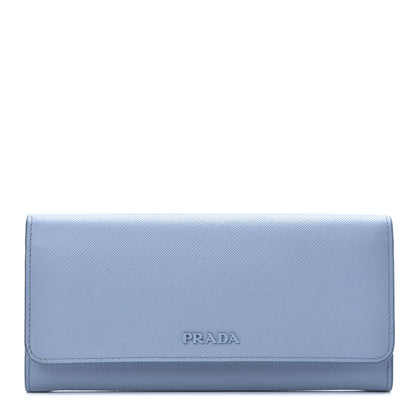 Prada Saffiano Monochrome Continental Flap Wallet Astrale 1 of 8
