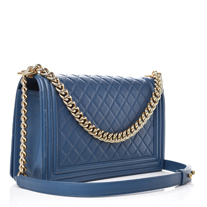 Chanel Lambskin Quilted New Medium Boy Flap Blue 3 of 12