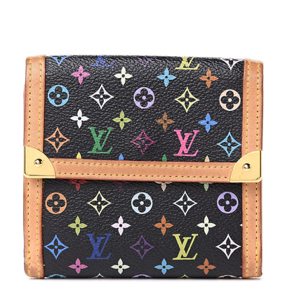 Louis Vuitton Monogram Multicolor Porte-Monnaie Billets Wallet Black 1 of 10