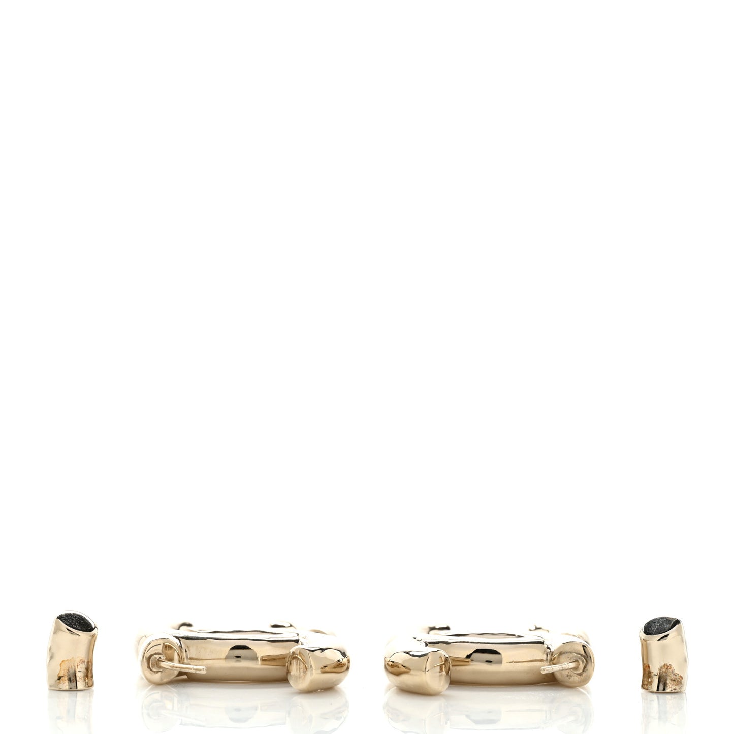 Metal Large CC Earrings Light Gold