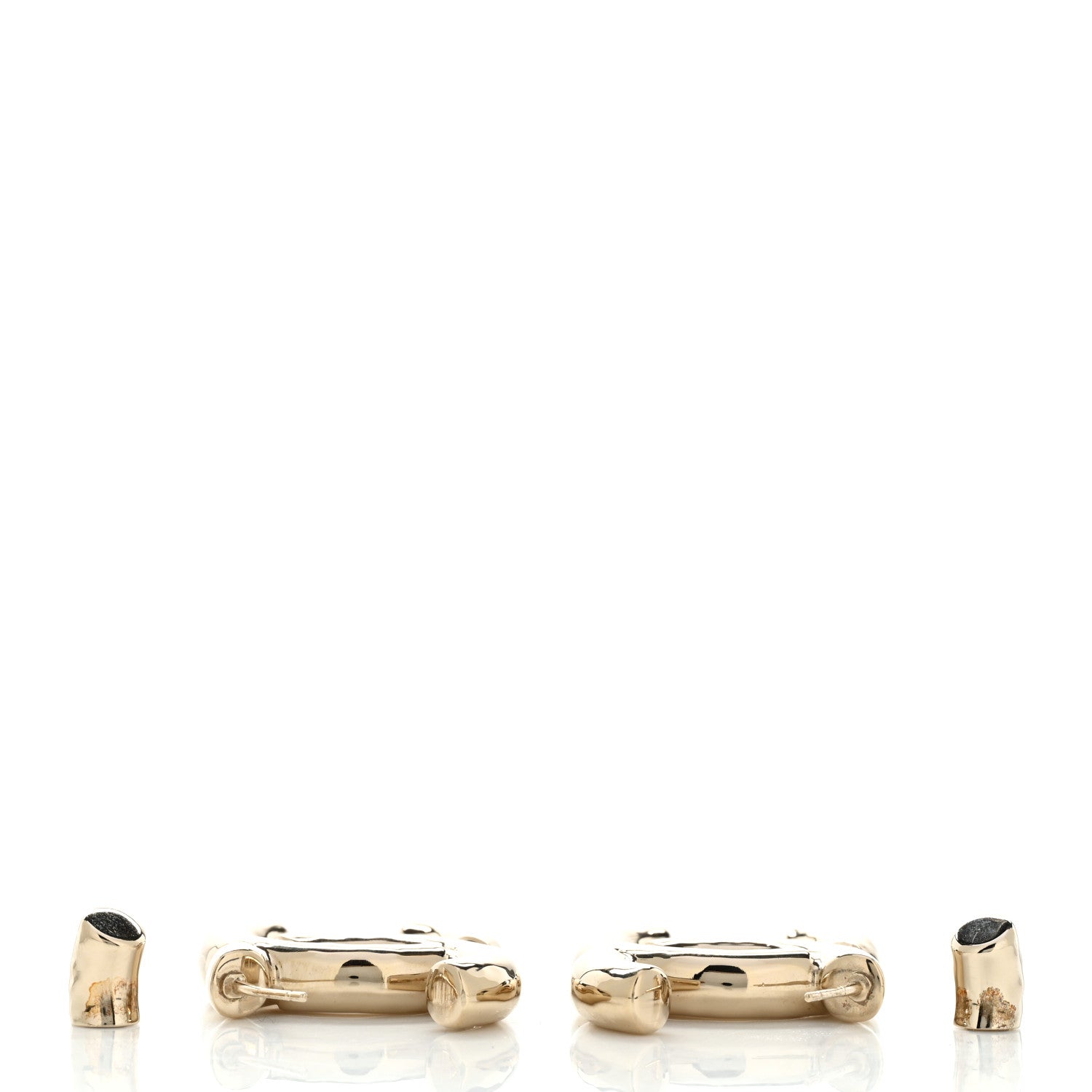 Chanel Metal Large CC Earrings Light Gold 3 of 4