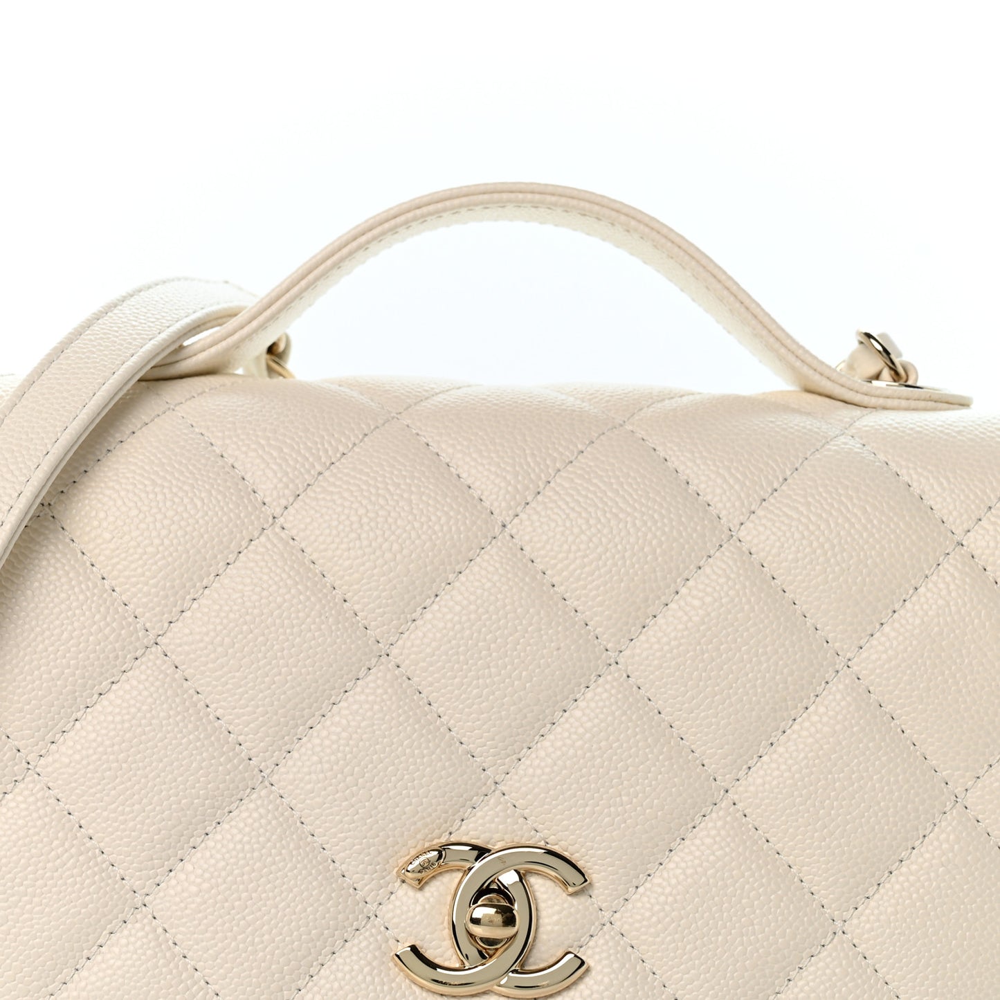 Caviar Quilted Medium Business Affinity Flap White
