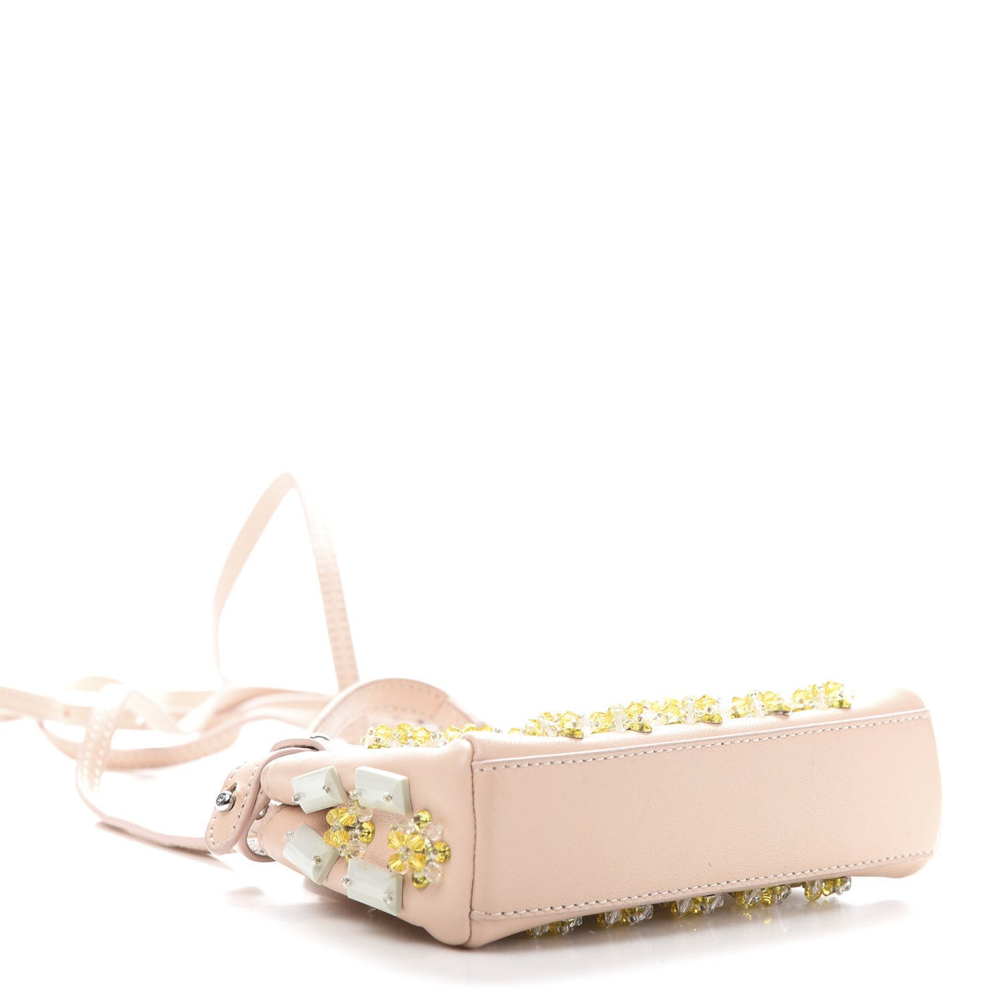Goatskin Embellished Micro Peekaboo Iconic Satchel Light Pink