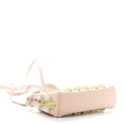 Fendi Goatskin Embellished Micro Peekaboo Iconic Satchel Light Pink 4 of 11