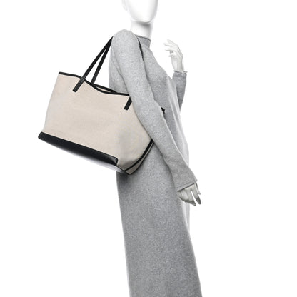 The Row Canvas Calfskin Park Tote Beige Black 2 of 12