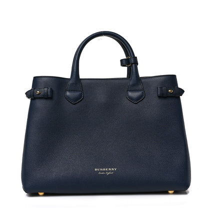 Burberry Derby Calfskin House Check Medium Banner Tote Ink Blue 1 of 9