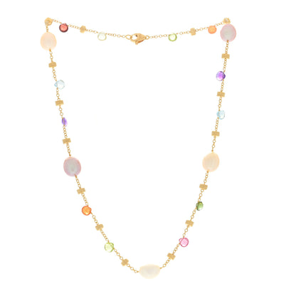 Marco Bicego 18K Yellow Gold Paradise Pearl Multi Gemstone Paradise Necklace 2 of 3