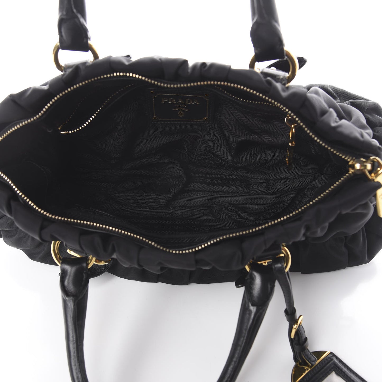Tessuto Nylon Nappa Gaufre Bag Black