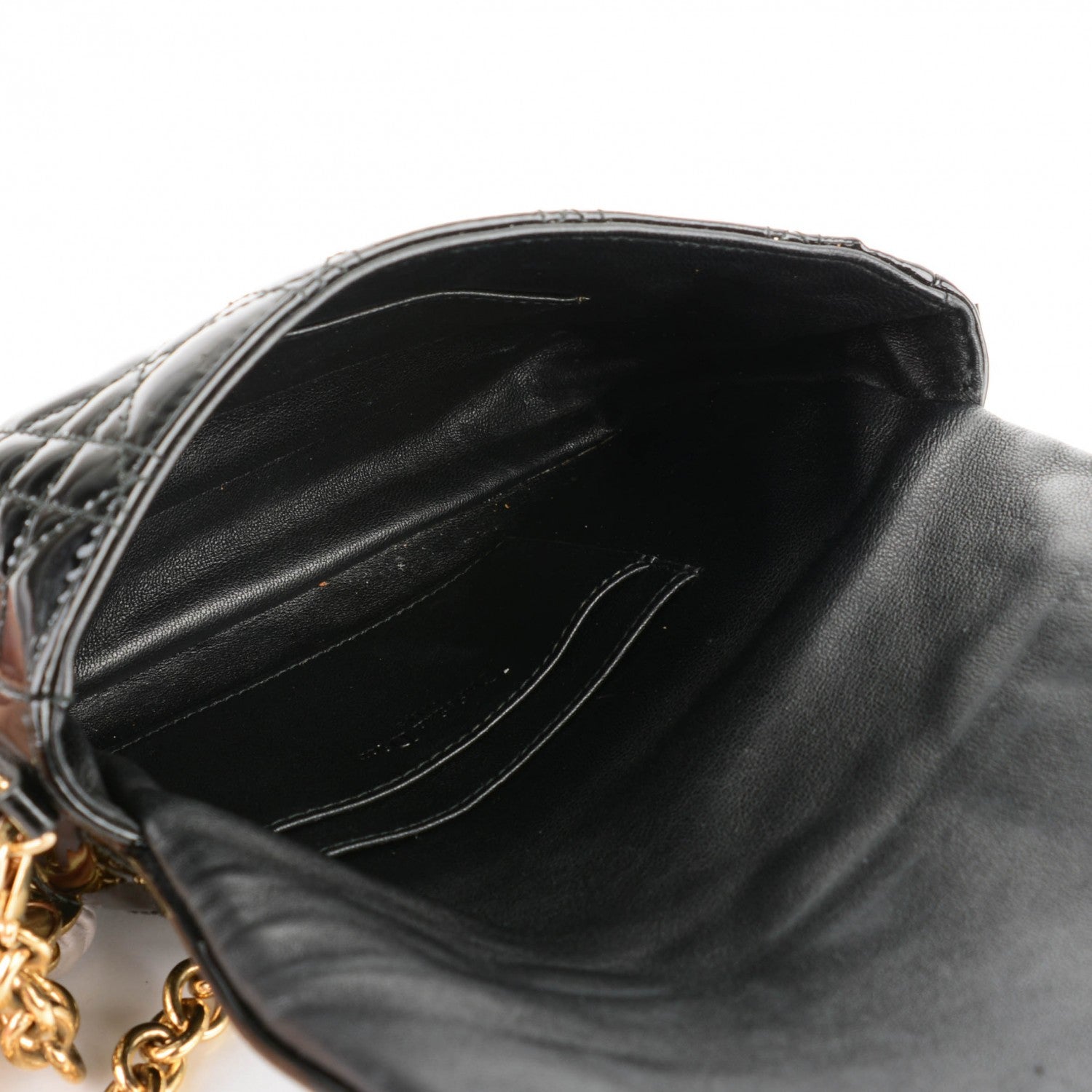 Christian Dior Patent Cannage Lady Dior Charms Pochette Black 5 of 10