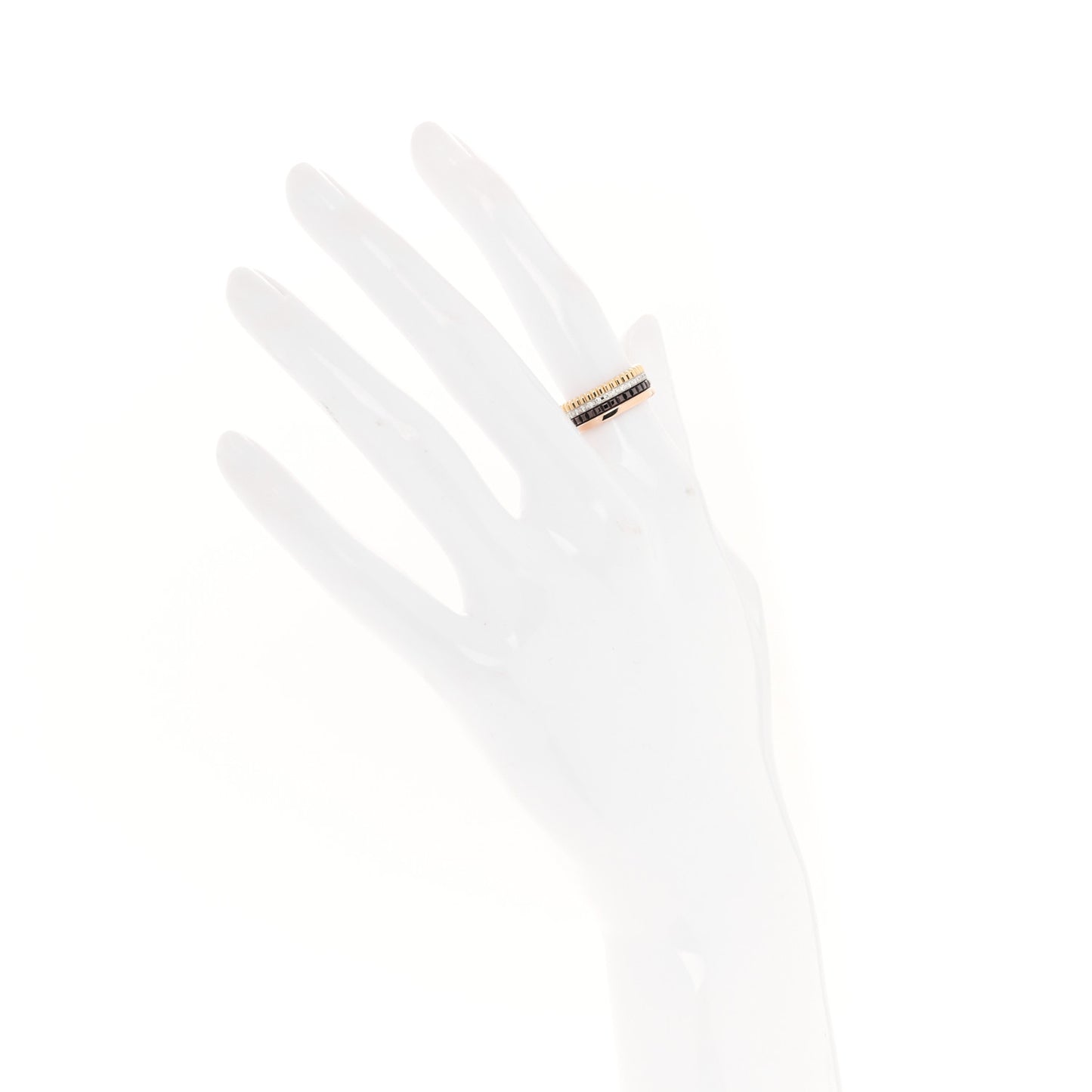 18K Pink Yellow White Gold PVD Diamond Small Quatre Classique Ring 49 5