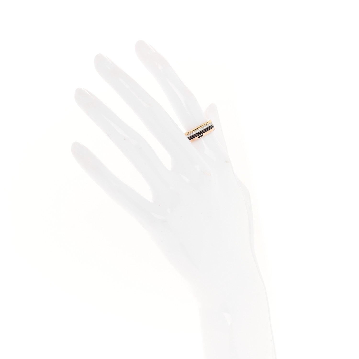 Boucheron 18K Pink Yellow White Gold PVD Diamond Small Quatre Classique Ring 49 5 2 of 6