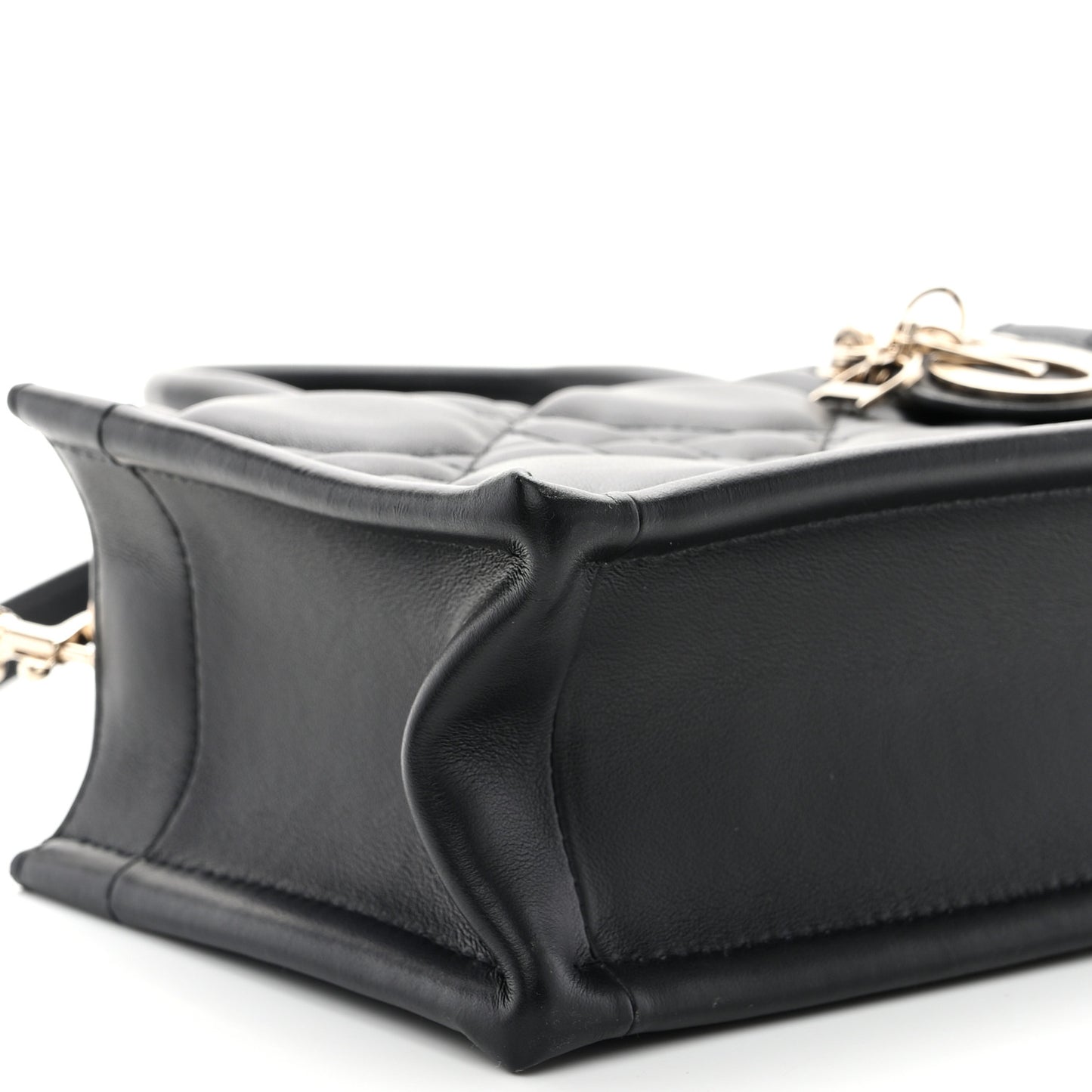 Calfskin Macrocannage Mini Book Tote Black