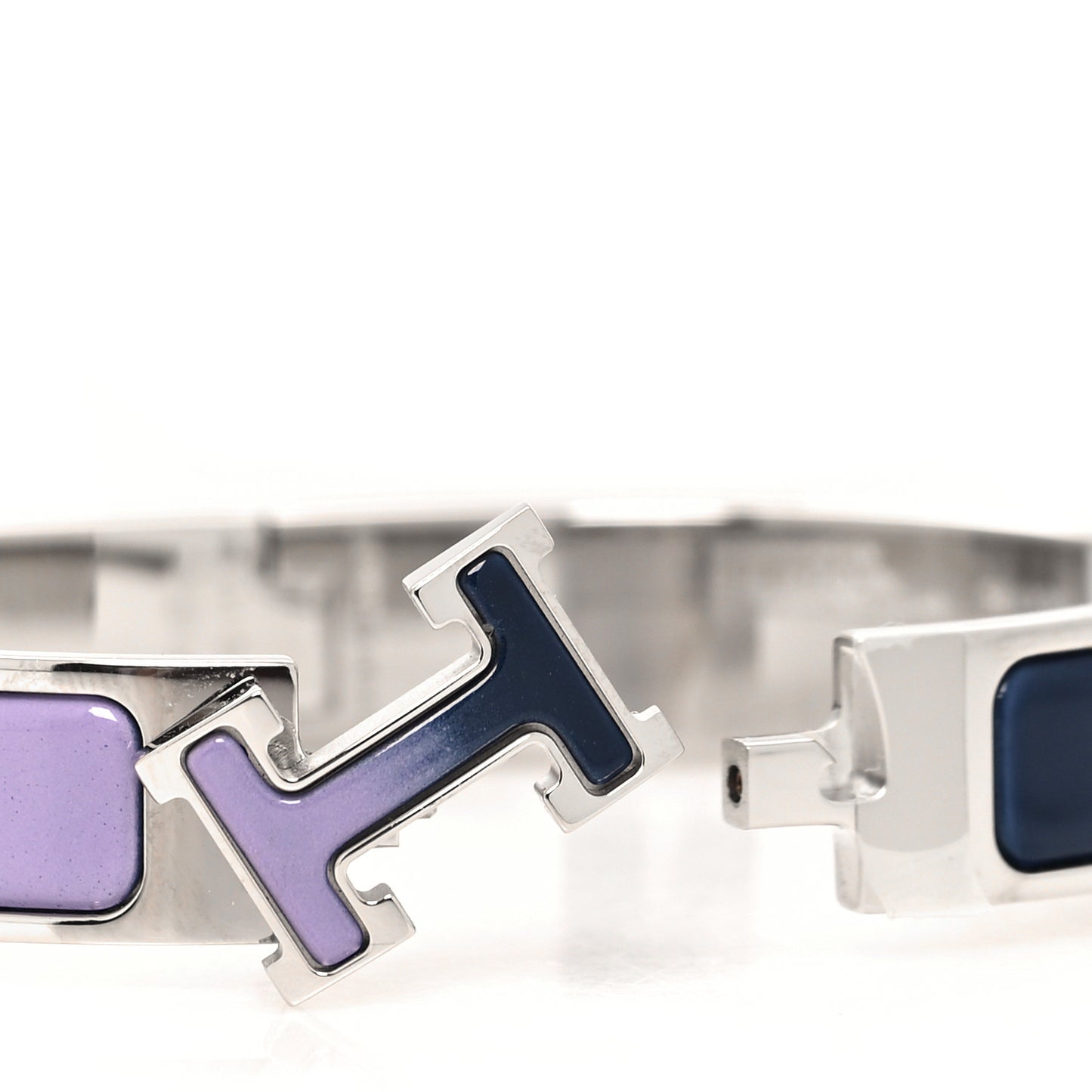 Enamel Narrow Fusion Clic Clac H Bracelet GM Lilas Ultramarine
