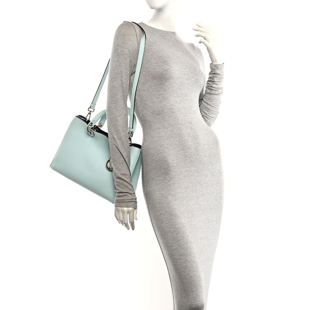 Christian Dior Bullcalf Medium Diorissimo Tote Light Blue 3 of 12