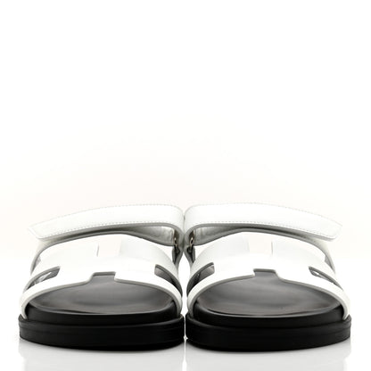 Hermes Calfskin Womens Chypre Sandals 36.5 White 2 of 12