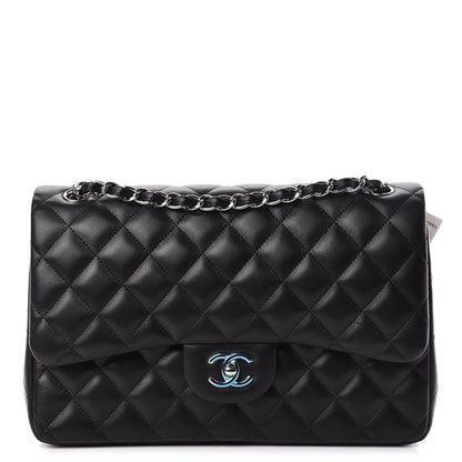 Chanel Lambskin Quilted Jumbo Double Flap Black 1 of 11