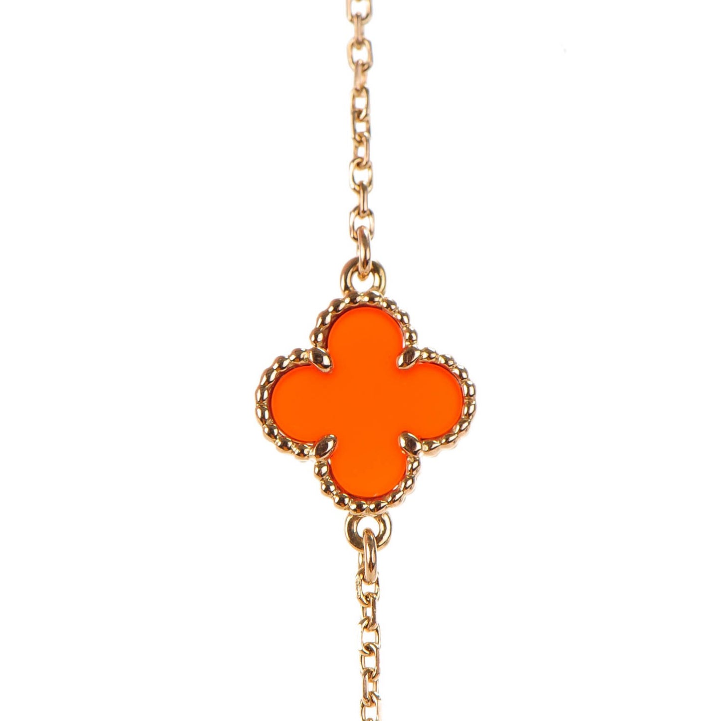 18K Rose Gold Carnelian Sweet Alhambra Bracelet