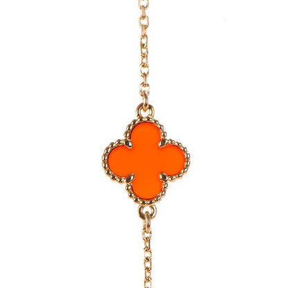 Van Cleef & Arpels 18K Rose Gold Carnelian Sweet Alhambra Bracelet 3 of 7