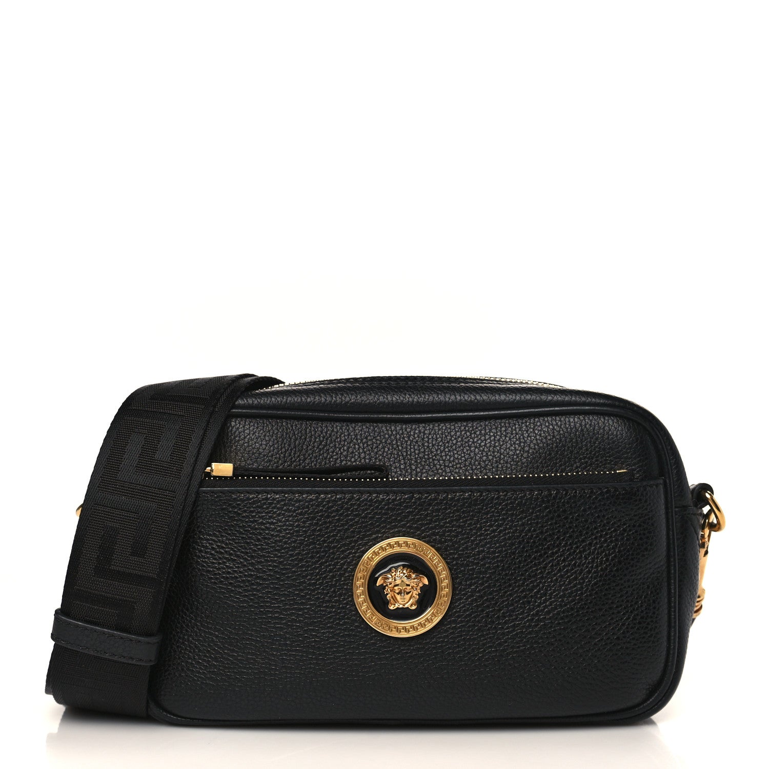 Versace Grained Calfskin Medusa Belt Bag Black 1 of 7