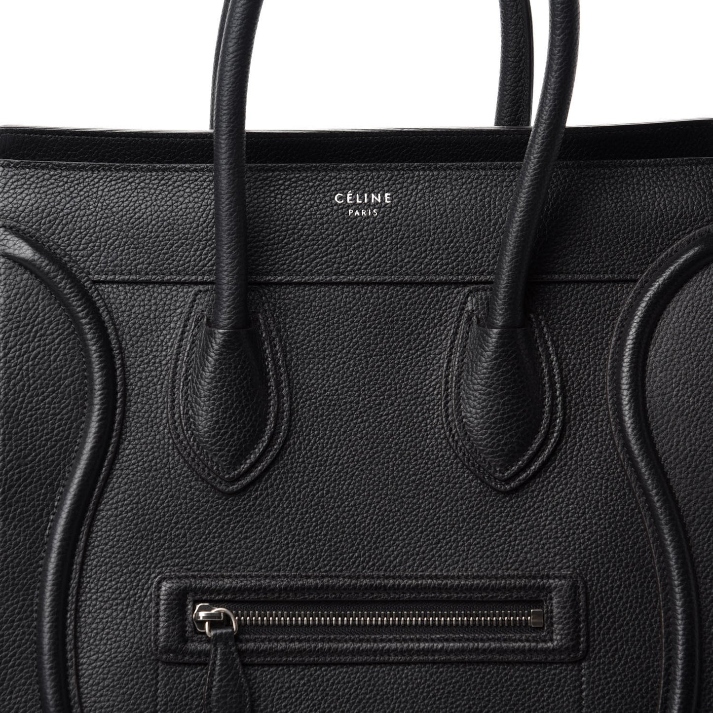 Drummed Calfskin Mini Luggage Black