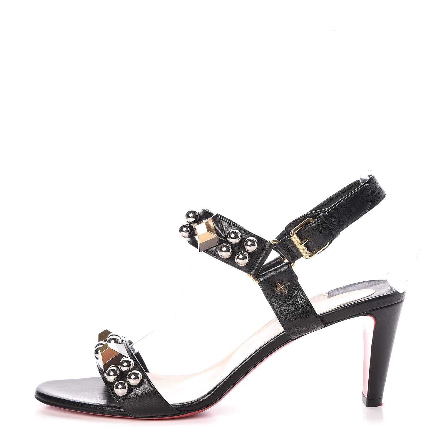 Christian Louboutin Shiny Nappa Pyrabubble 70 Sandals 41 Black 1 of 18