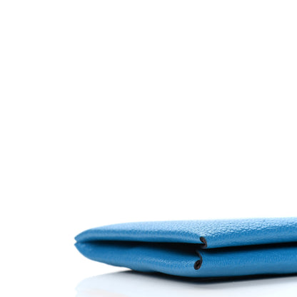 Hermes Chevre Mysore Verso Calvi Card Case Bleu Frida Cuivre 6 of 9