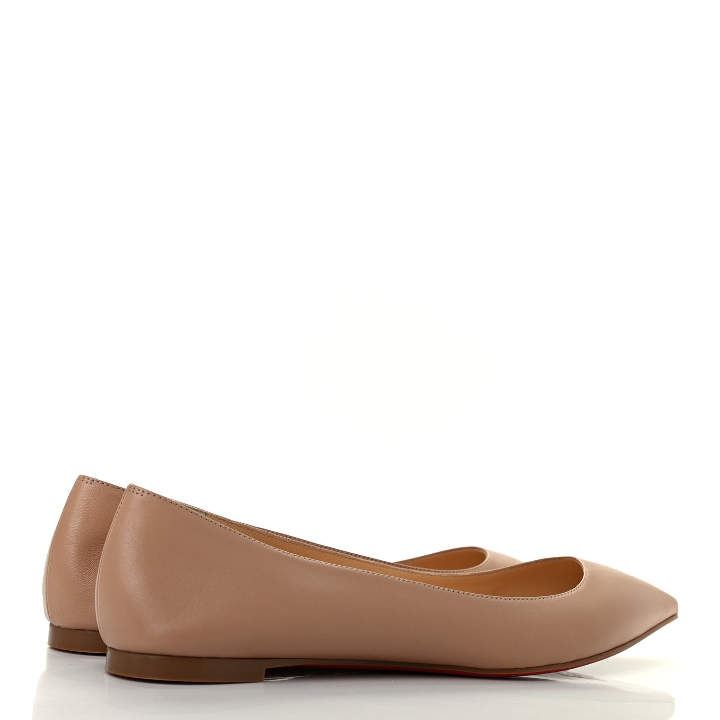 Shiny Nappa Ballalla Flats 40.5 Nude