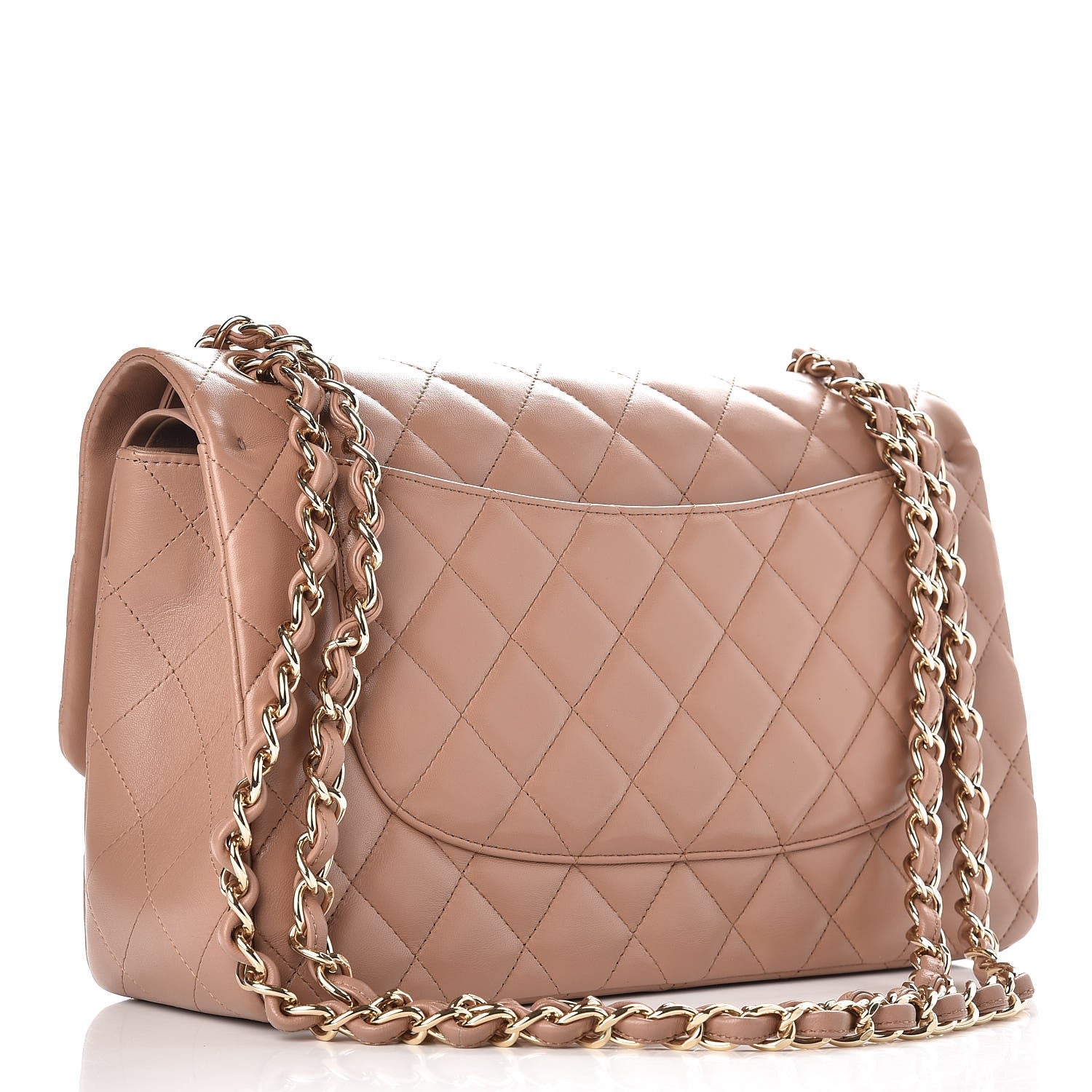 Chanel Lambskin Quilted Jumbo Double Flap Dark Beige 4 of 10
