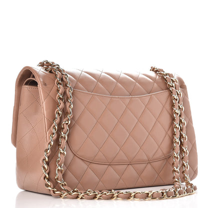 Chanel Lambskin Quilted Jumbo Double Flap Dark Beige 4 of 10
