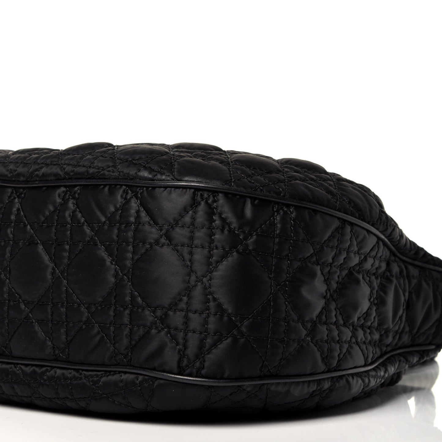 Nylon Cannage Shopper Tote Black
