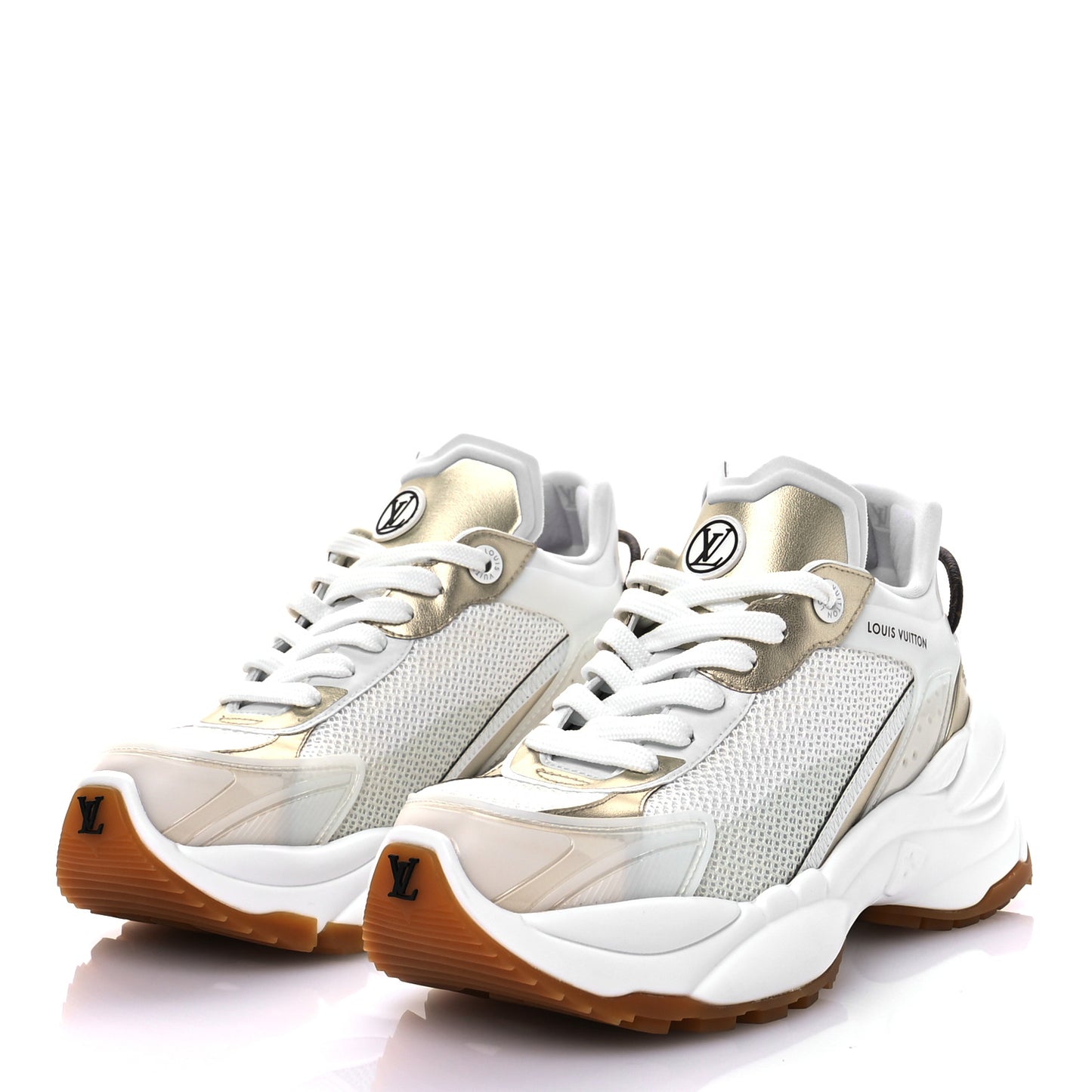 Monogram Calfskin Run 55 Sneakers 37.5 White