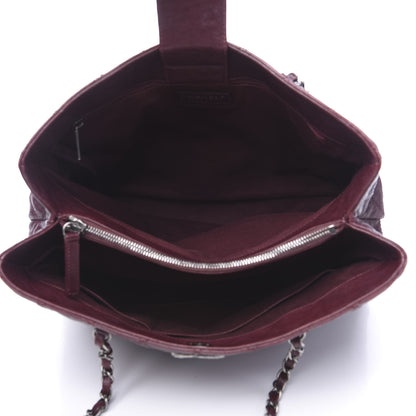 Chanel Crumpled Lambskin Quilted Large CC Shopping Tote Burgundy 4 of 13
