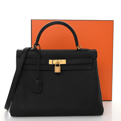 Hermes Togo Kelly Retourne 32 Black 11 of 11