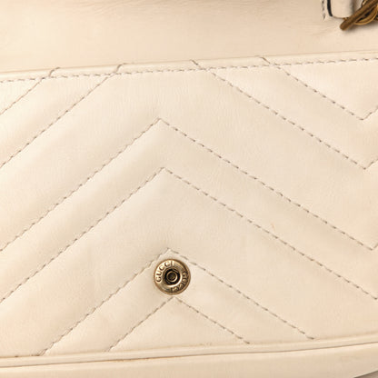 Gucci Calfskin Matelasse Super Mini GG Marmont Shoulder Bag White 9 of 13