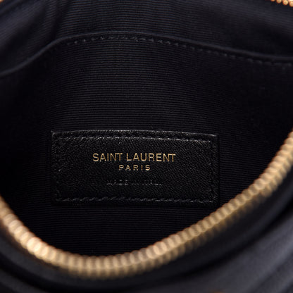 Saint Laurent Grain De Poudre Chevron Monogram Bill Pouch Black 6 of 6