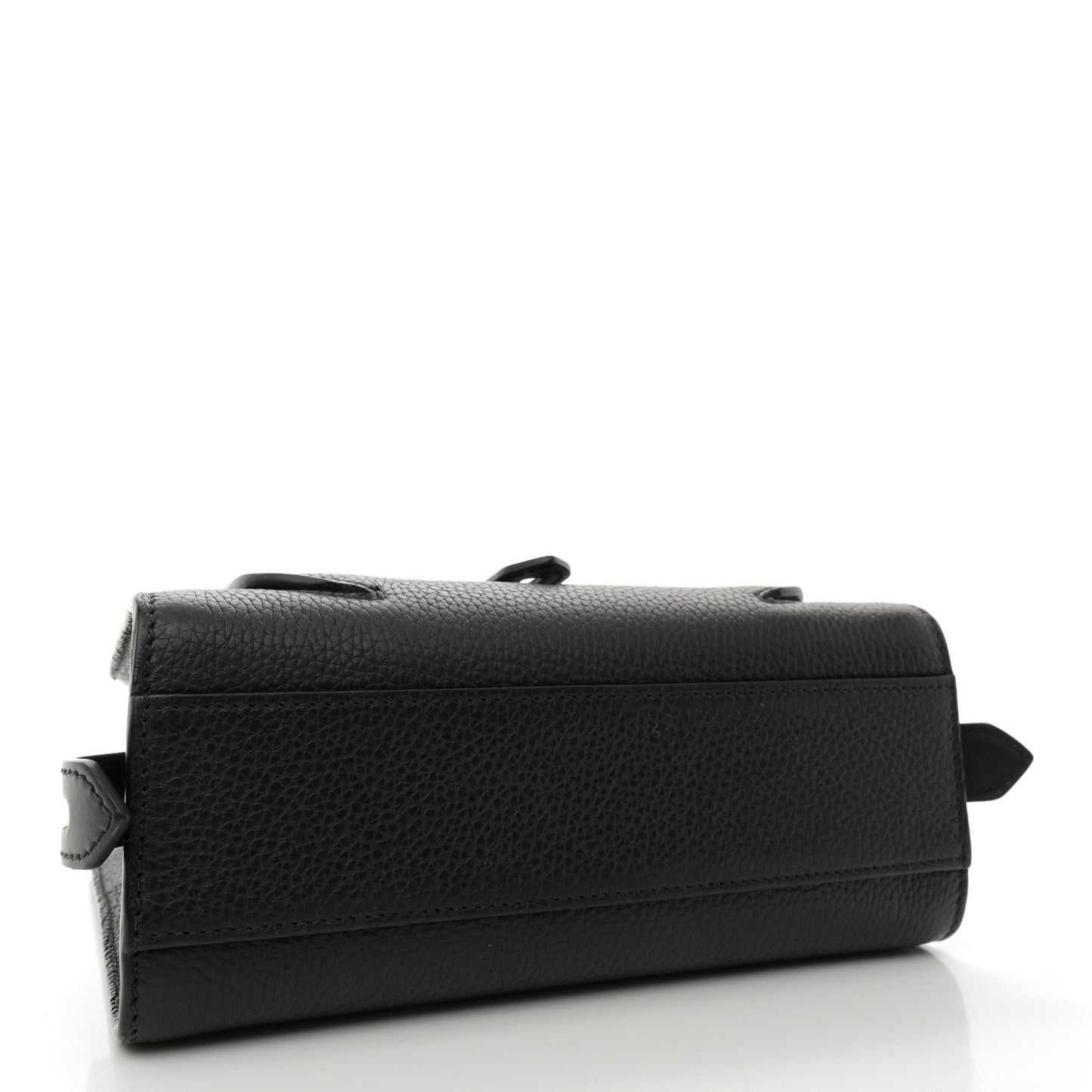 Calfskin Mini T Twist Top Handle Bag Black
