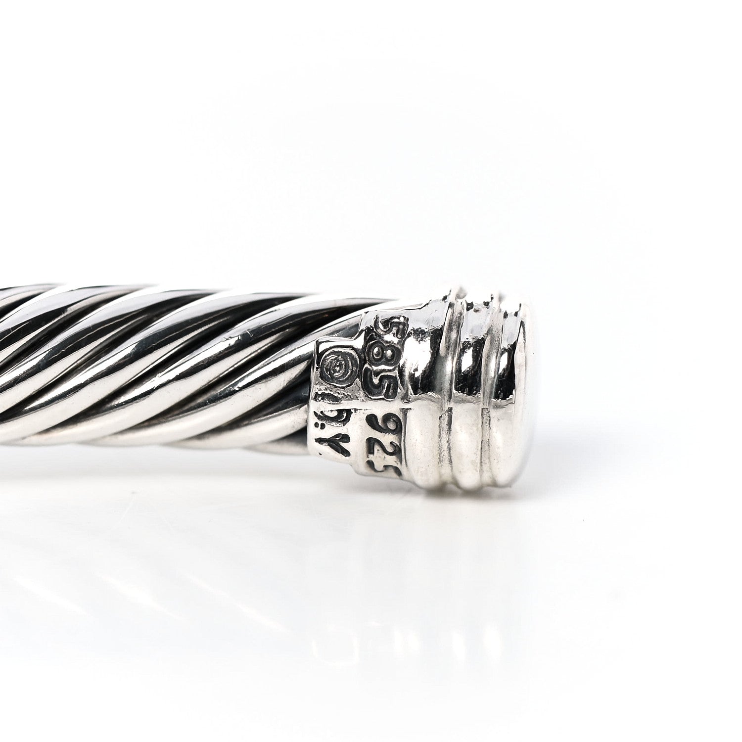 David Yurman Sterling Silver 14K Yellow Gold 5mm X Station Cable Bracelet 4 of 4