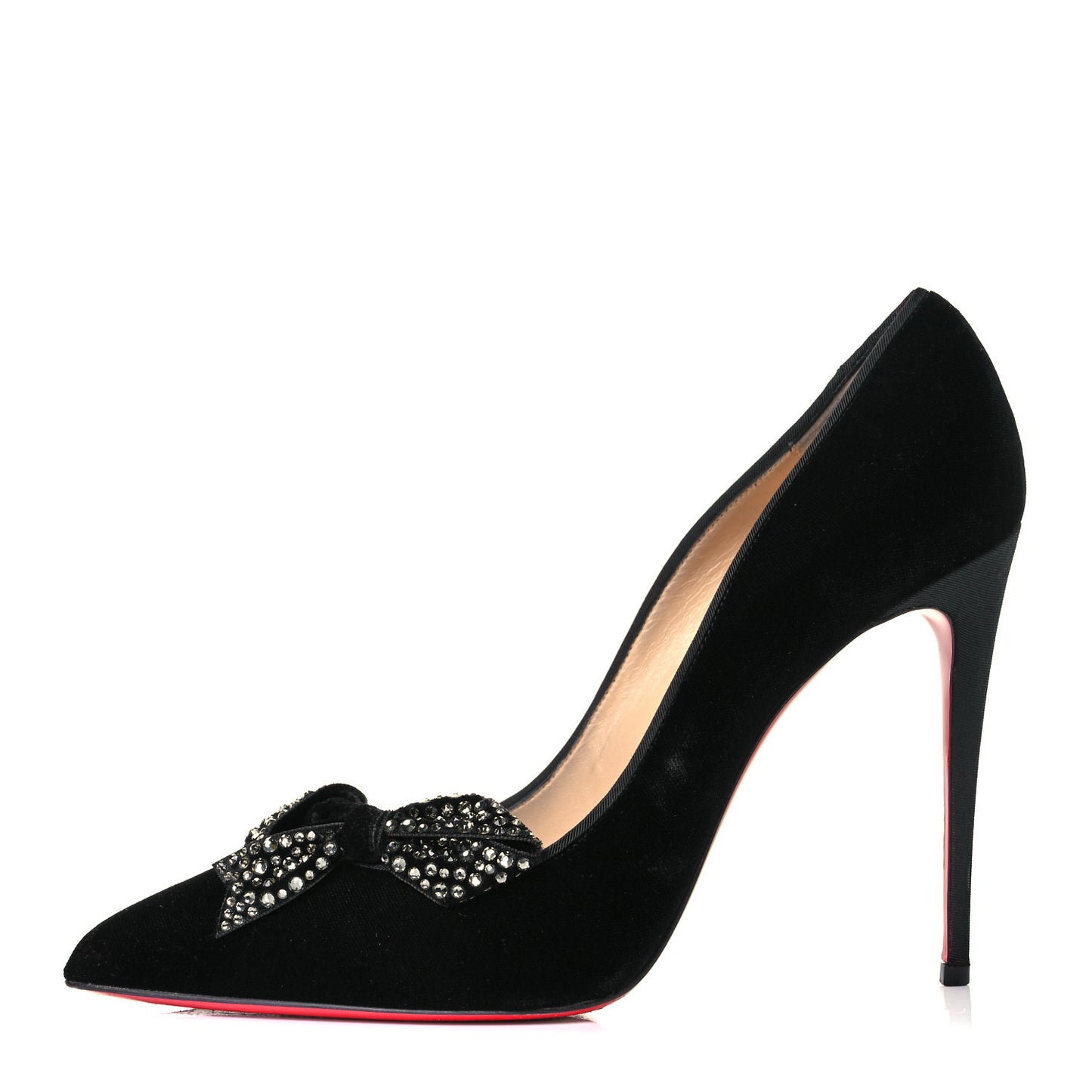Velvet Madame Menule Bow 100 Pumps 41.5 Black