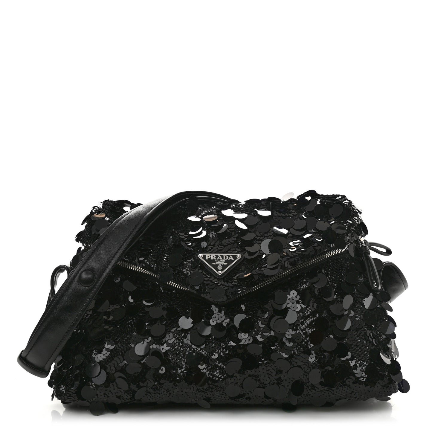 Paillettes Vitello Signaux Bag Black